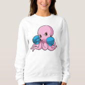 Octopus als Boxer met Boxing-handschoenen Trui (Voorkant)