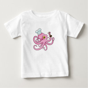 Octopus als Cook met Wooden lepel