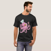 Octopus als Cook met Wooden lepel T-shirt (Voorkant volledig)