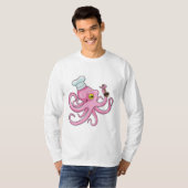Octopus als Cook met Wooden lepel T-shirt (Voorkant volledig)