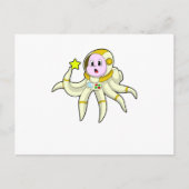 Octopus als Duiker met Ster Briefkaart (Voorkant)