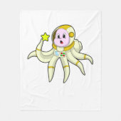 Octopus als duiker met ster fleece deken (Voorkant)