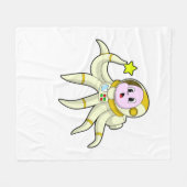 Octopus als duiker met ster fleece deken (Voorkant (Horizontaal))