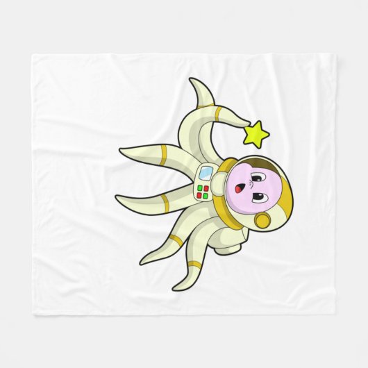 Octopus als duiker met ster fleece deken (Voorkant (Horizontaal))