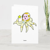 Octopus als duiker met ster kaart (Achterkant)