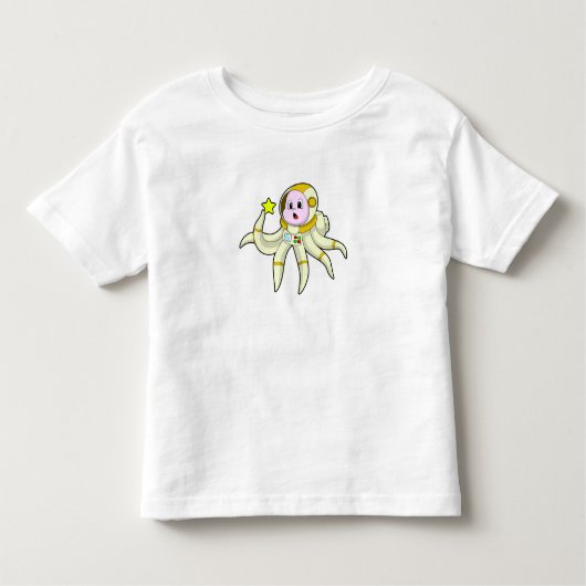 Octopus als duiker met ster kinder shirts (Voorkant)