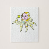 Octopus als duiker met ster legpuzzel (Verticaal)