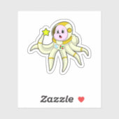 Octopus als duiker met ster sticker (Vel)