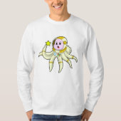 Octopus als duiker met ster t-shirt (Voorkant)