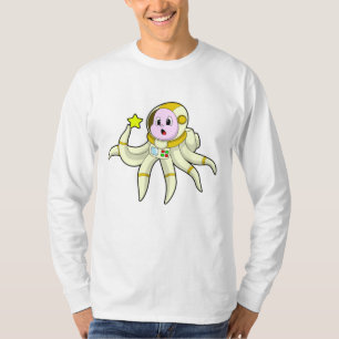 Octopus als duiker met ster t-shirt