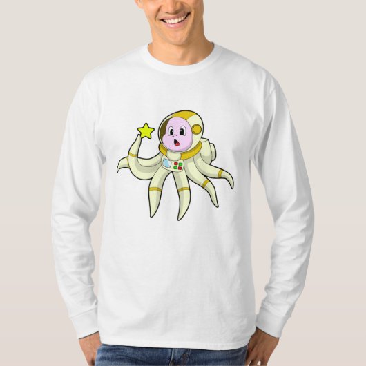 Octopus als duiker met ster t-shirt (Voorkant)