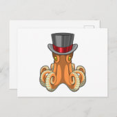 Octopus als Gentleman met bovenste hoed Briefkaart (Voorkant / Achterkant)
