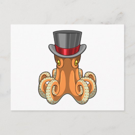 Octopus als Gentleman met bovenste hoed Briefkaart (Voorkant)