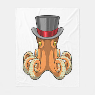 Octopus als Gentleman met bovenste hoed Fleece Deken