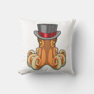 Octopus als Gentleman met bovenste hoed Kussen