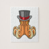 Octopus als Gentleman met bovenste hoed Legpuzzel (Verticaal)