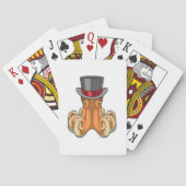 Octopus als Gentleman met bovenste hoed Pokerkaarten (Achterkant)