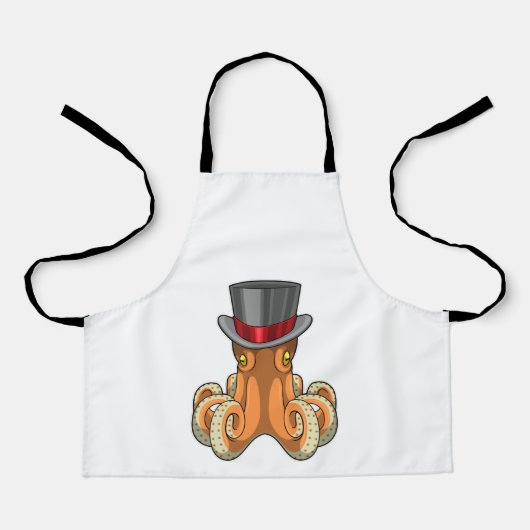 Octopus als Gentleman met bovenste hoed Schort (Voorkant)