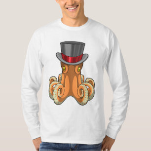 Octopus als Gentleman met bovenste hoed T-shirt