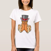 Octopus als Gentleman met bovenste hoed T-shirt (Voorkant)