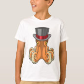 Octopus als Gentleman met bovenste hoed T-shirt (Voorkant)