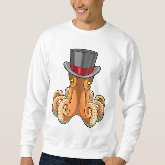Octopus als Gentleman met bovenste hoed Trui (Voorkant)