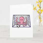 Octopus als Goalkeeper met Voetbal Kaart (Gele Bloem)