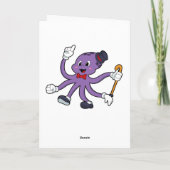 Octopus als Goochelaar met Hoed Kaart (Achterkant)