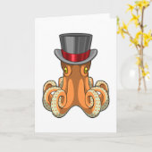 Octopus als heer met hoed kaart (Gele Bloem)
