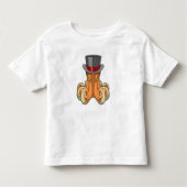 Octopus als heer met hoge hoed kinder shirts (Voorkant)