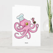 Octopus als kok met houten lepel kaart (Achterkant)