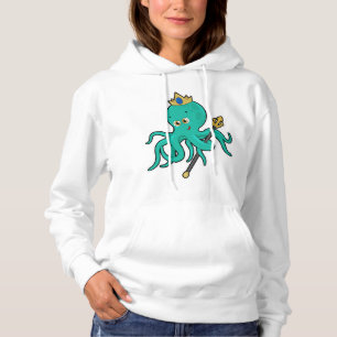 Octopus als Koning met Trident Hoodie