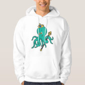 Octopus als Koning met Trident Hoodie (Voorkant)
