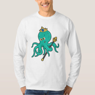 Octopus als Koning met Trident T-shirt