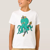 Octopus als Koning met Trident T-shirt (Voorkant)