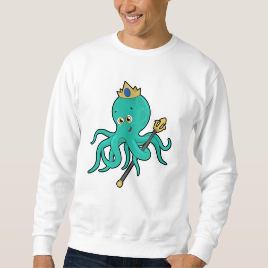 Octopus als Koning met Trident Trui (Voorkant)