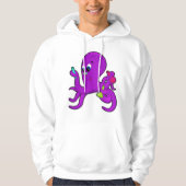 Octopus als leraar met laboratoriumuitrusting hoodie (Voorkant)