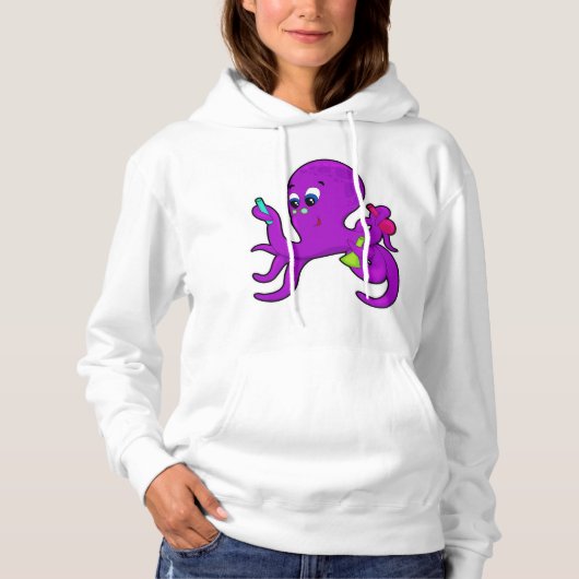 Octopus als leraar met laboratoriumuitrusting hoodie (Voorkant)