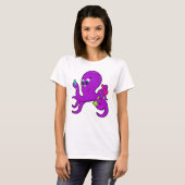 Octopus als leraar met laboratoriumuitrusting t-shirt (Voorkant volledig)