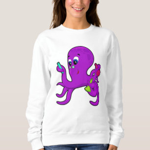 Octopus als leraar met laboratoriumuitrusting trui