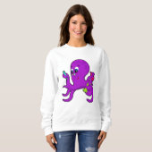 Octopus als leraar met laboratoriumuitrusting trui (Voorkant volledig)