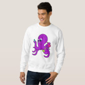 Octopus als leraar met laboratoriumuitrusting trui (Voorkant volledig)