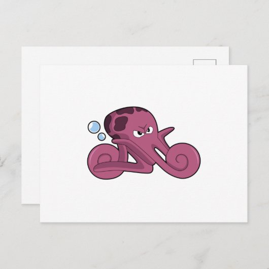 Octopus als motorfiets briefkaart (Voorkant / Achterkant)