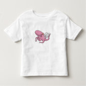 Octopus als Nerd met Boek Kinder Shirts (Voorkant)