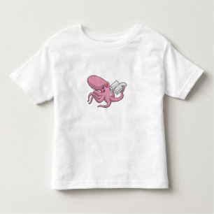 Octopus als Nerd met Boek Kinder Shirts