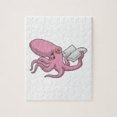 Octopus als Nerd met Boek Legpuzzel (Verticaal)