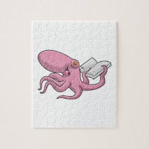 Octopus als Nerd met Boek Legpuzzel