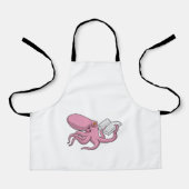 Octopus als Nerd met Boek Schort (Voorkant)