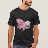 Octopus als Nerd met Boek T-shirt (Voorkant)