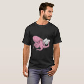 Octopus als Nerd met Boek T-shirt (Voorkant volledig)